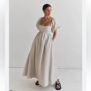 Dissh MONTY NATURAL LINEN MIDI